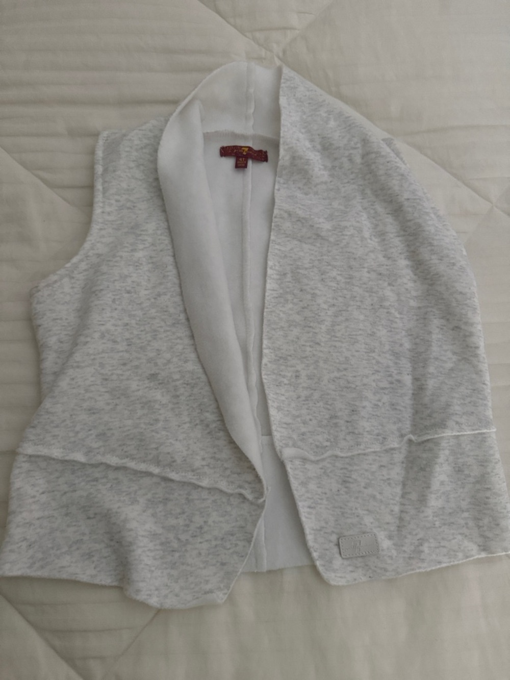 Light Heather Gray Sleeveless Draped Vest